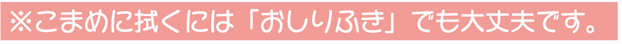 こまめに拭くには「おしりふき」でも大丈夫です(小児科)